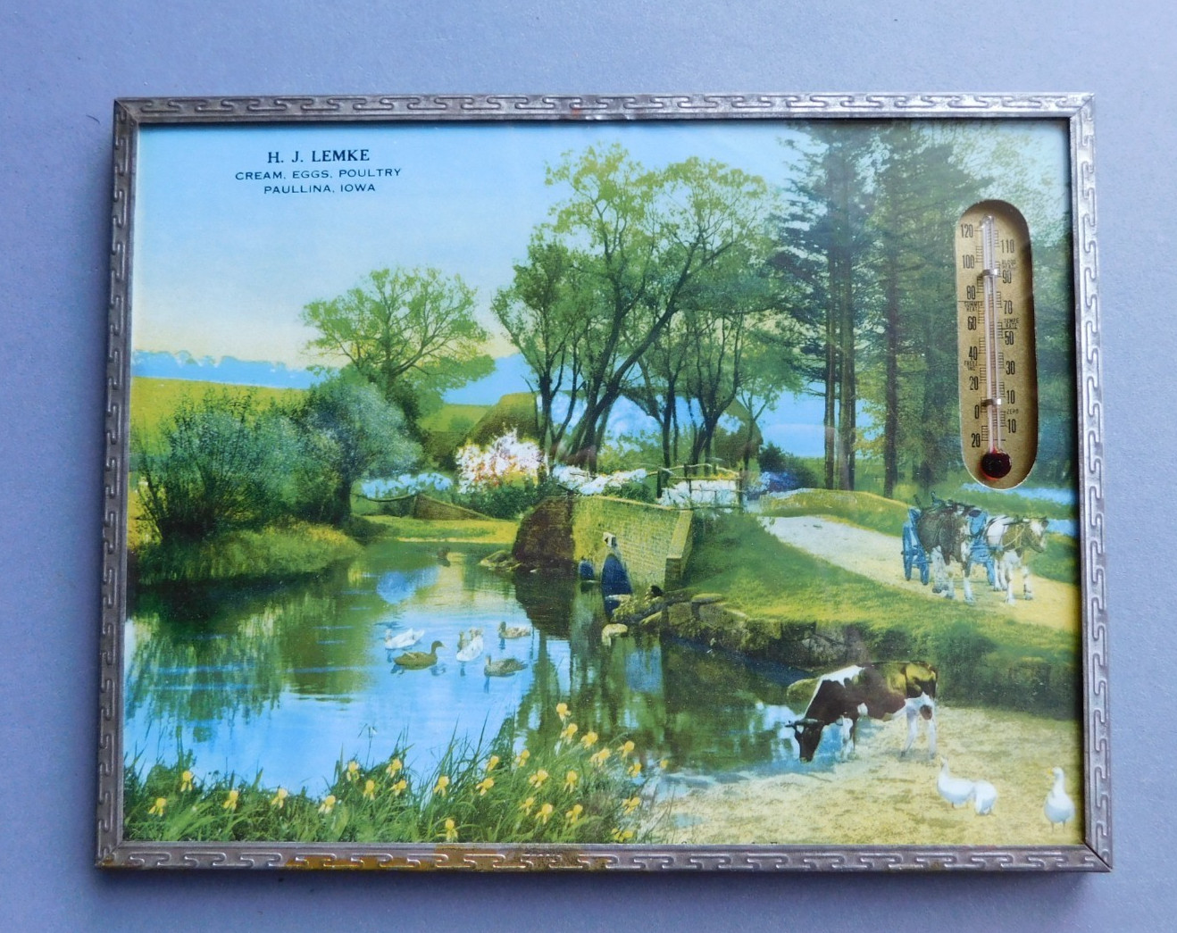 H J Lemke: Cream, Eggs, Poultry – Paullina, Iowa – Advertisement Framed