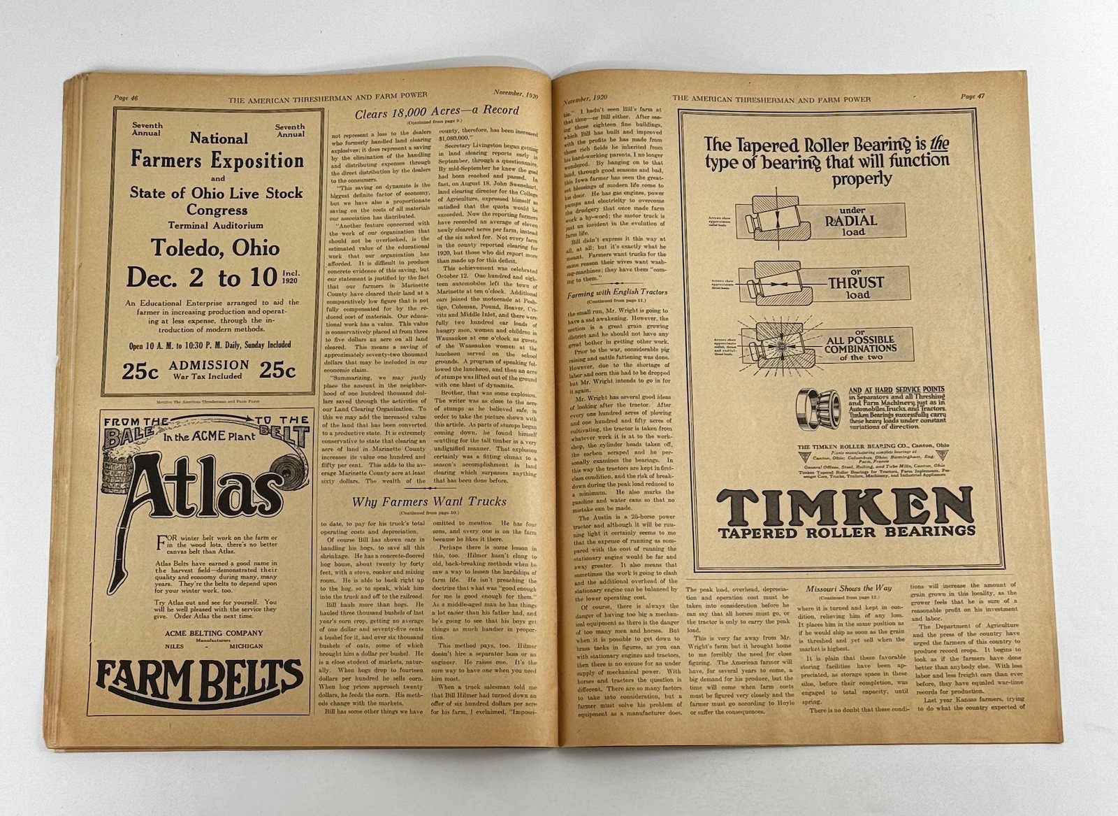 The American Thresherman & Farm Power MAGAZINE November 1920 MADISON, WIS.