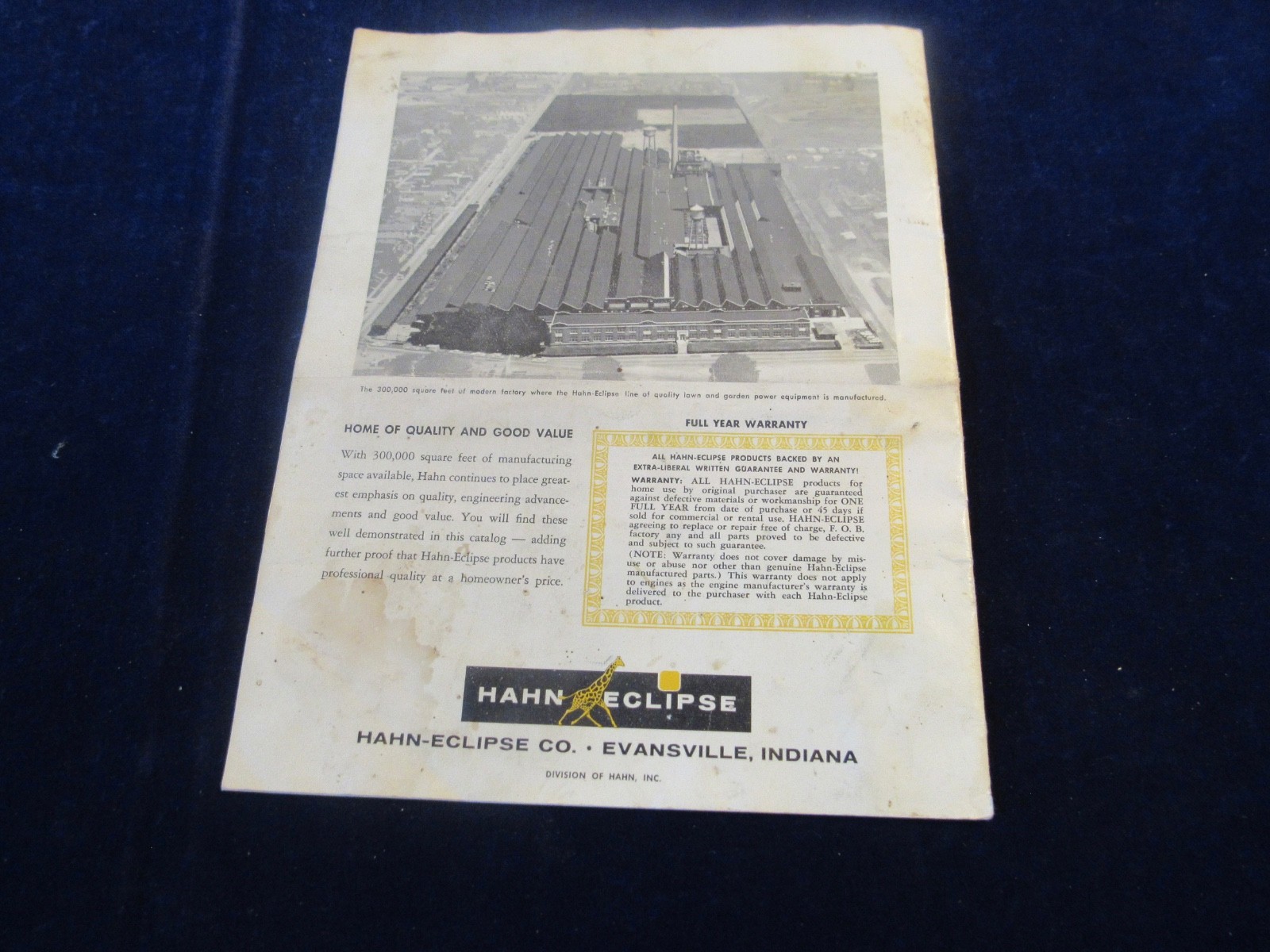 Vintage 1965 Eclipse Power Lawn Mower & Rotary Tiller Catalog Brochure C512