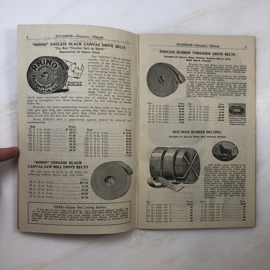 1947 Hudson FARM MACHINERY Thresher CATALOG Vintage Advertising DECATUR Illinois