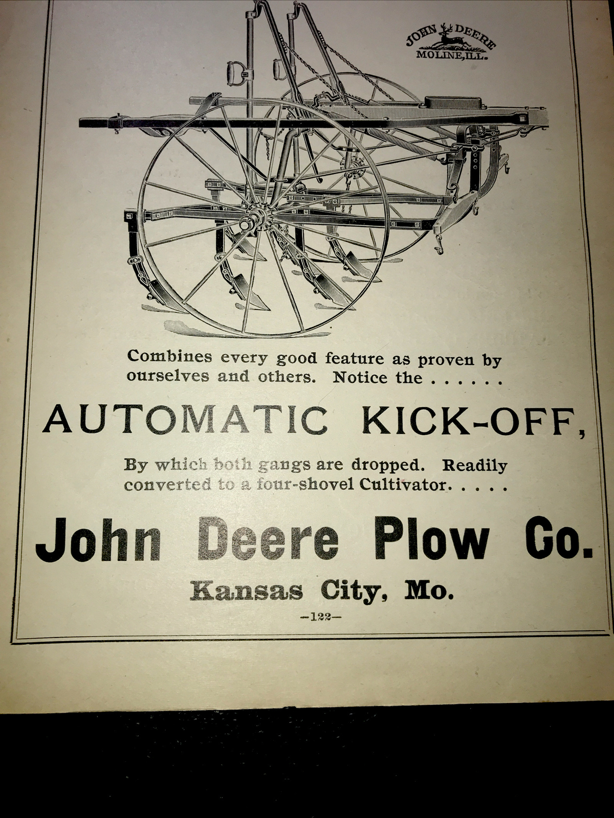 1898 John Deere Plow Co. Farm Advertising – Kansas City – Missouri