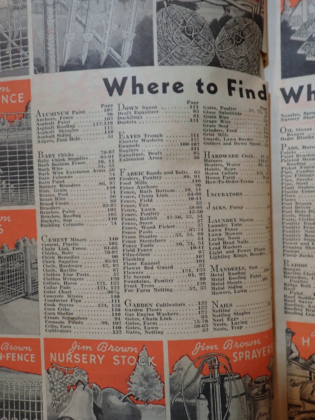 1937 JIM BROWN&rsquo;S FENCE & BARB WIRE PAINT HORSE HARNESS STOVE FARMING CATALOG