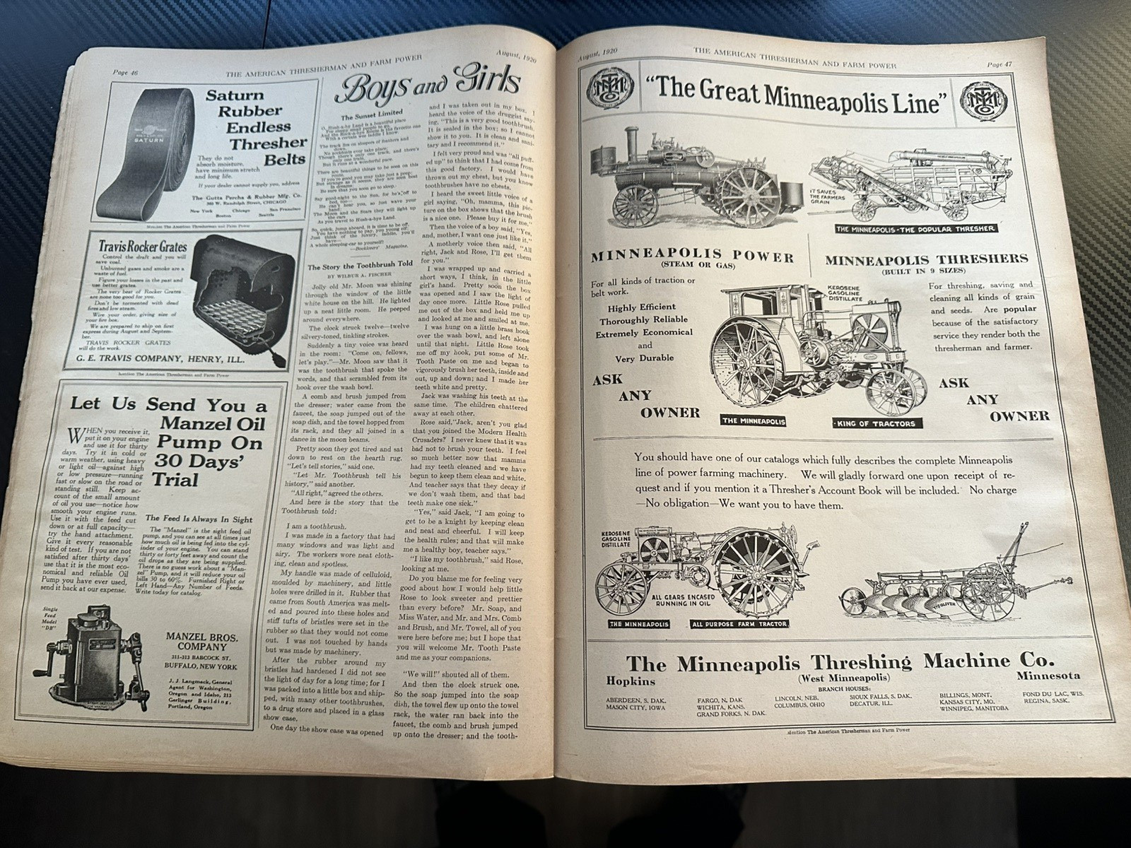 The American Thresherman and Farm Power MAGAZINE Madison, WIS 1920 Vol 23. No 4