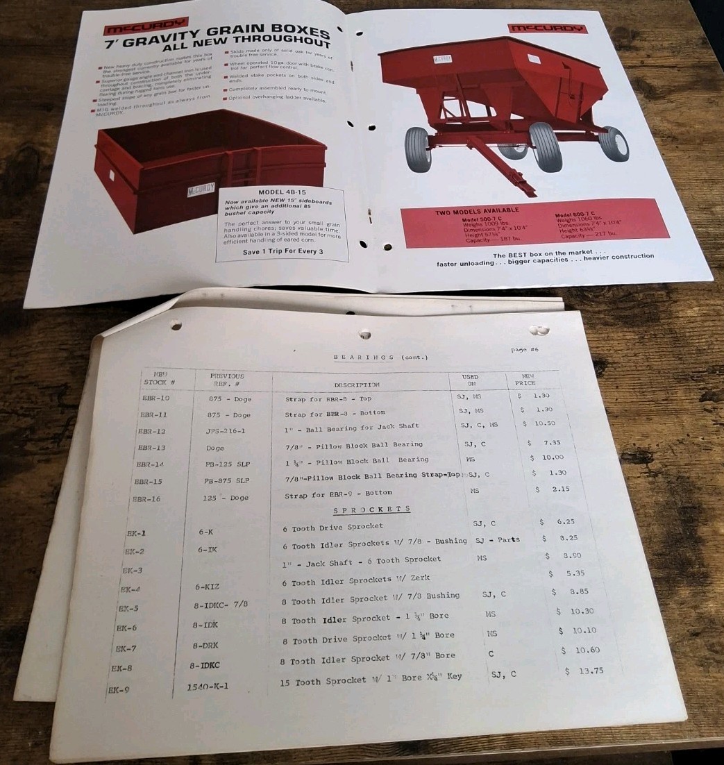 McCurdy Manufacturing Company Brochure And Price List