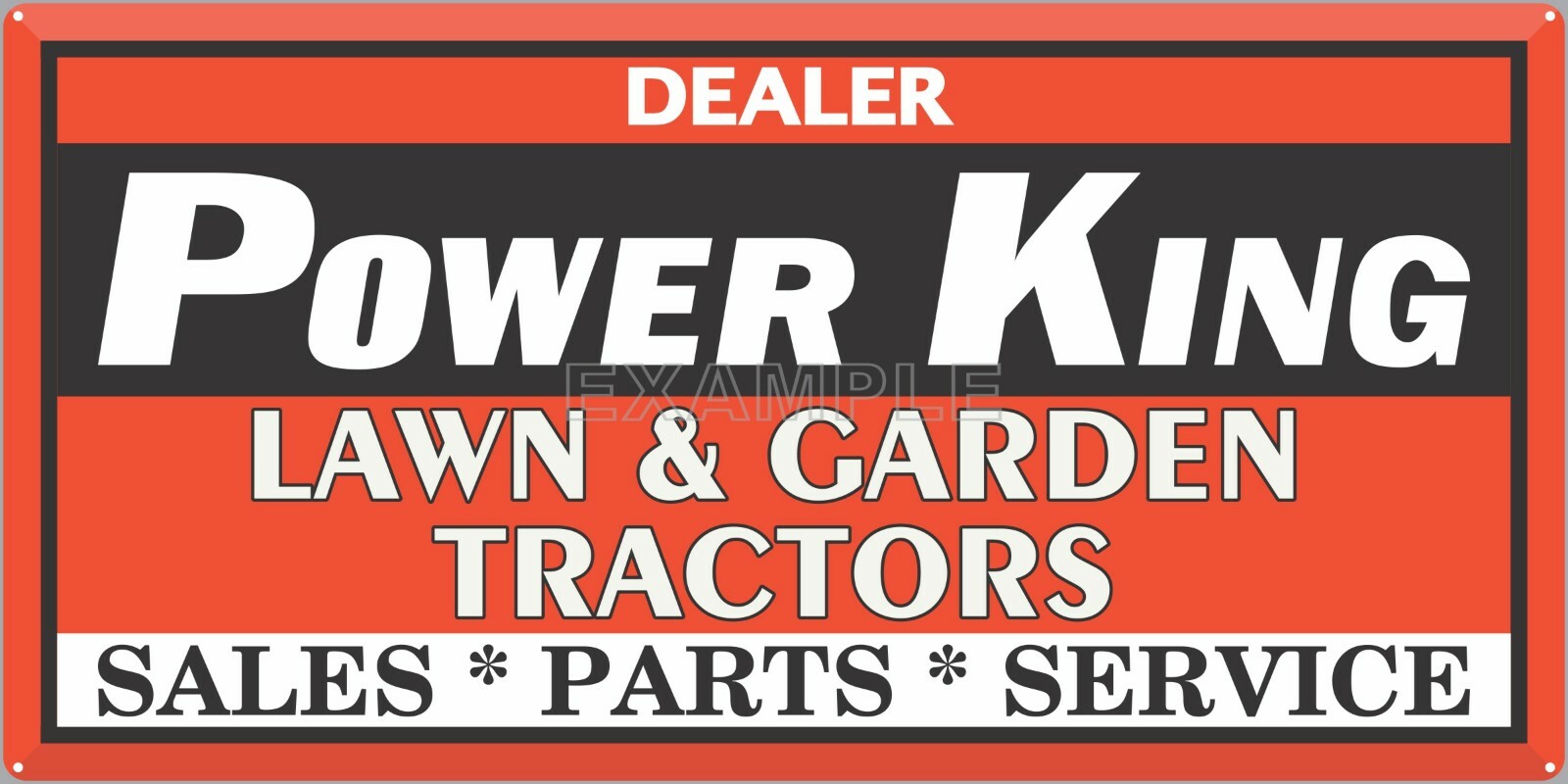 POWER KING LAWN GARDEN TRACTOR DEALER VINTAGE SIGN REMAKE ALUMINUM SIZE OPTIONS