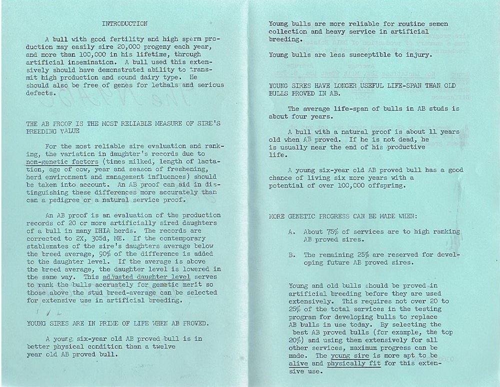 Vintage The NYABC AB Approved Sire Program, Flyer