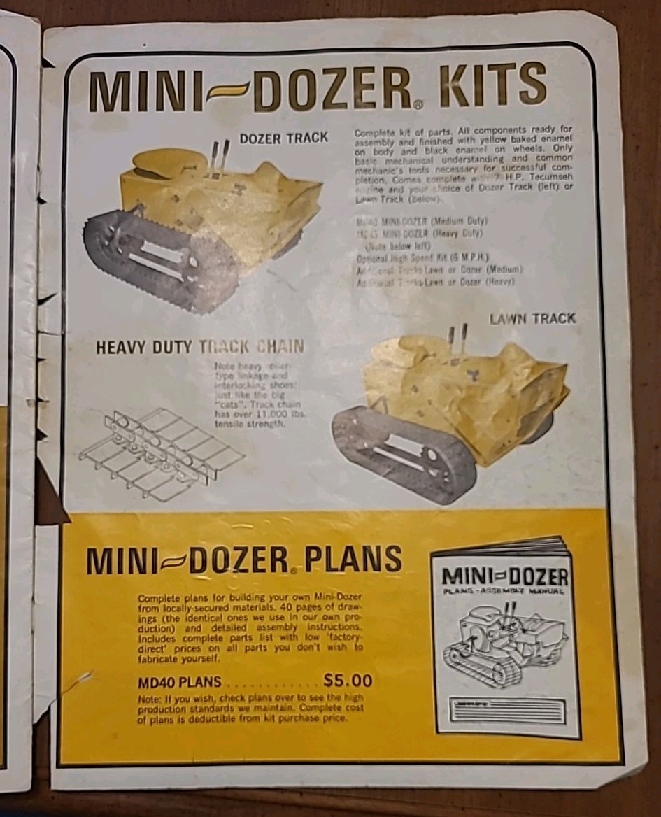 C.F. Struck Corporation Vintage Mini Dozer Brochure. Copyright 1968