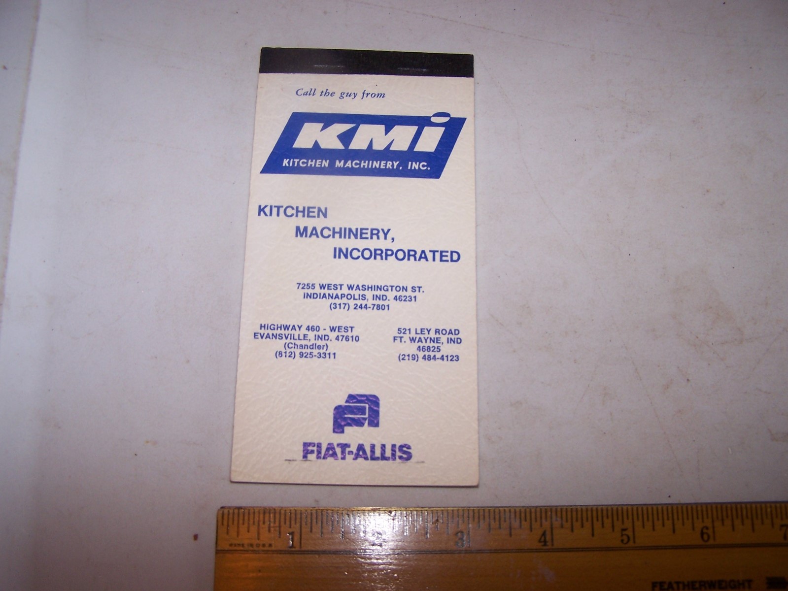 1976 KMI KITCHEN MACHINERY INC Pocket Note Book FIAT ALLIS Indiana