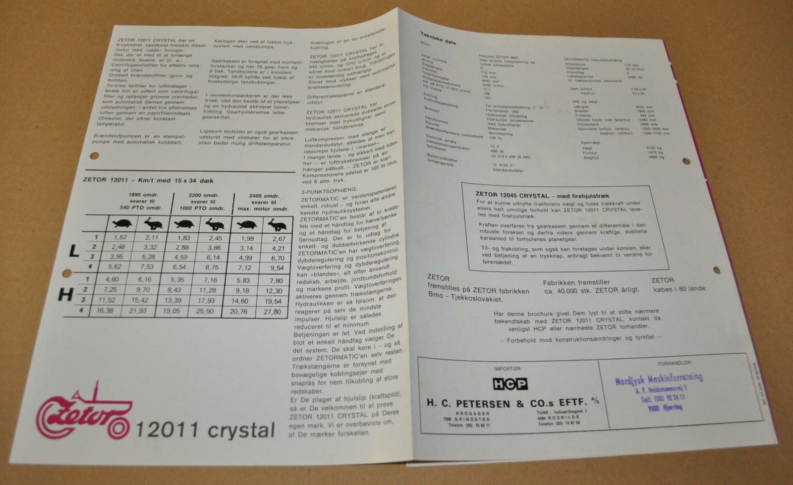 1977 Zetor 12011 Tractor Specification Brochure Prospekt DK