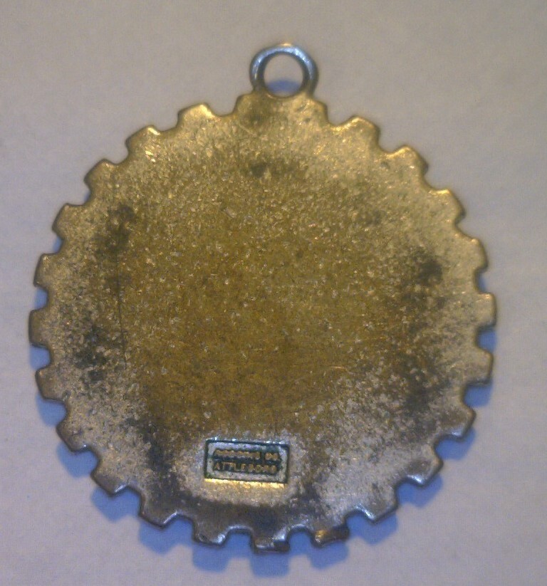 Vinatge Link-Belt silver plated brass advertising fob