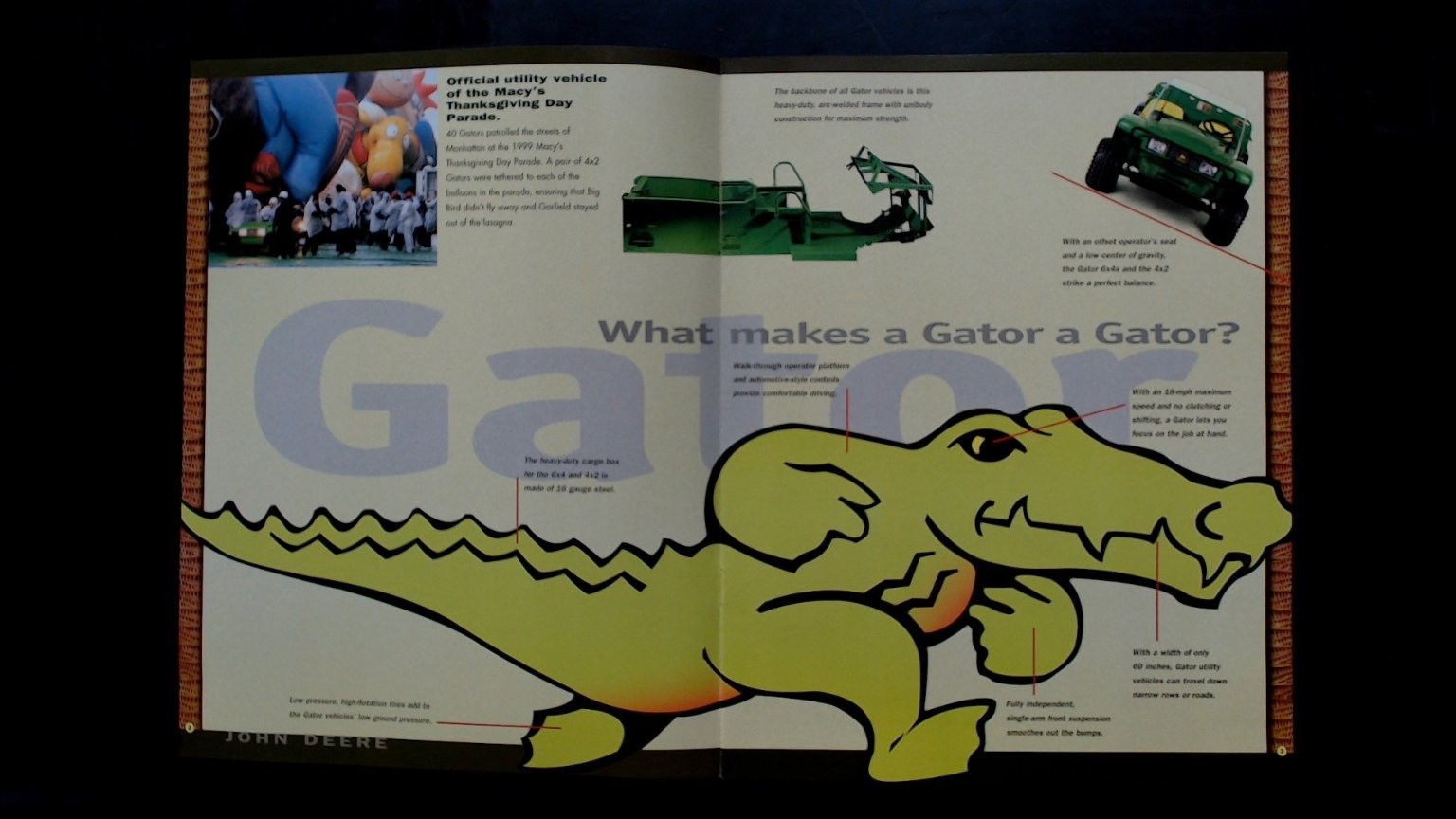 John Deere Gator Utility Vehicles Brochure Vintage 1999 Agriculture