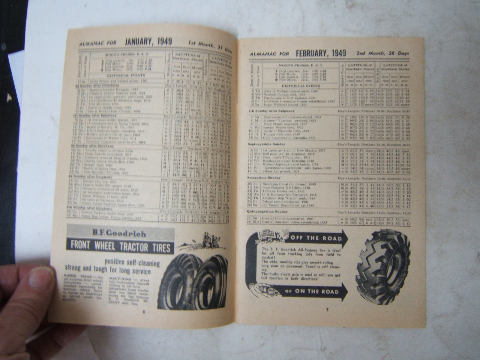 B F Goodrich Farmer&rsquo;s Handbook and Almanac 1949 Good Condition