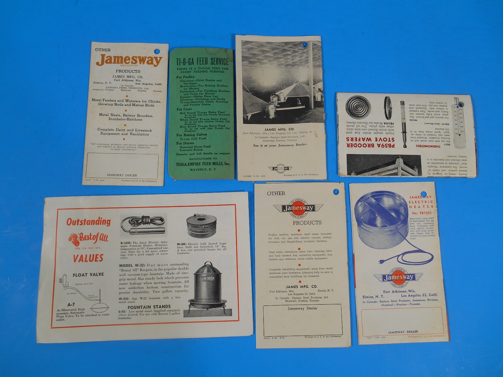 Lot of 7 Vintage 1940s-1950s Farming Poultry Ads Brochures Pamphlets