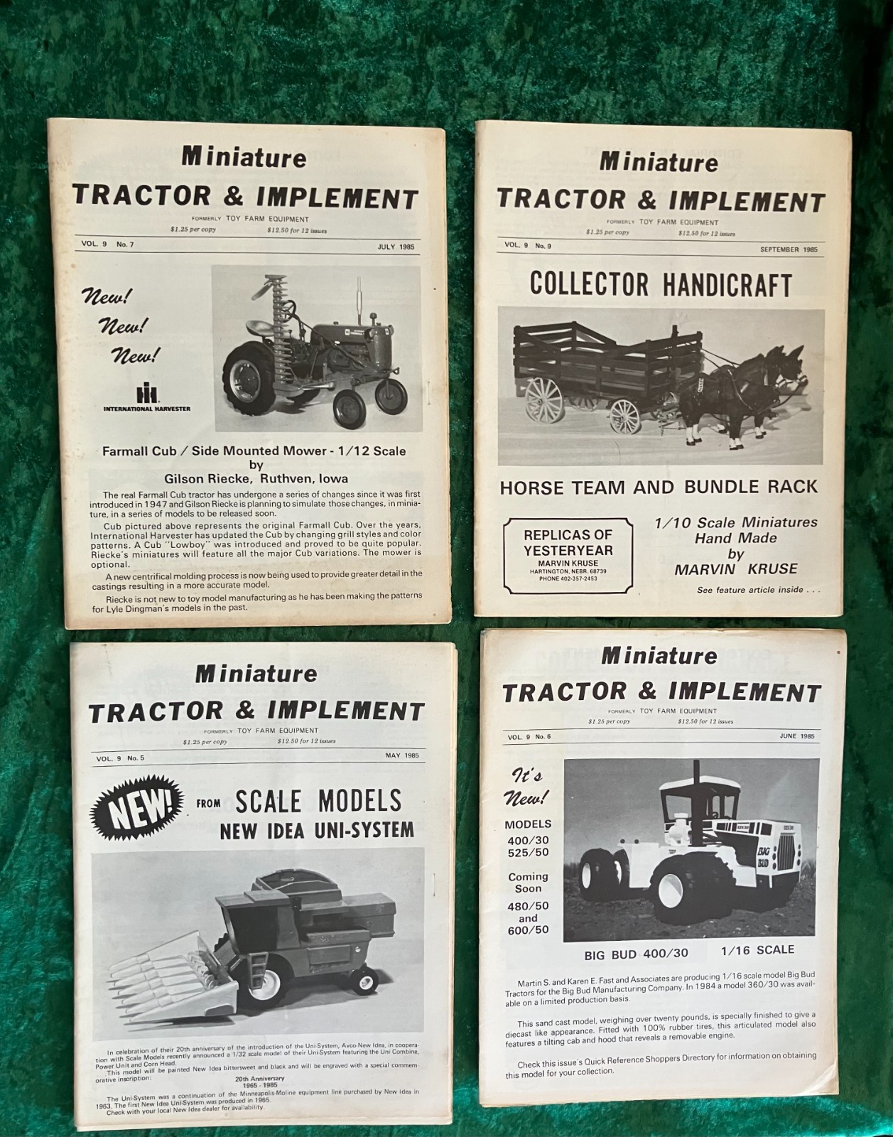 Vintage Miniature Tractor & Implement Magazine Lot January-November 1985 (no Aug