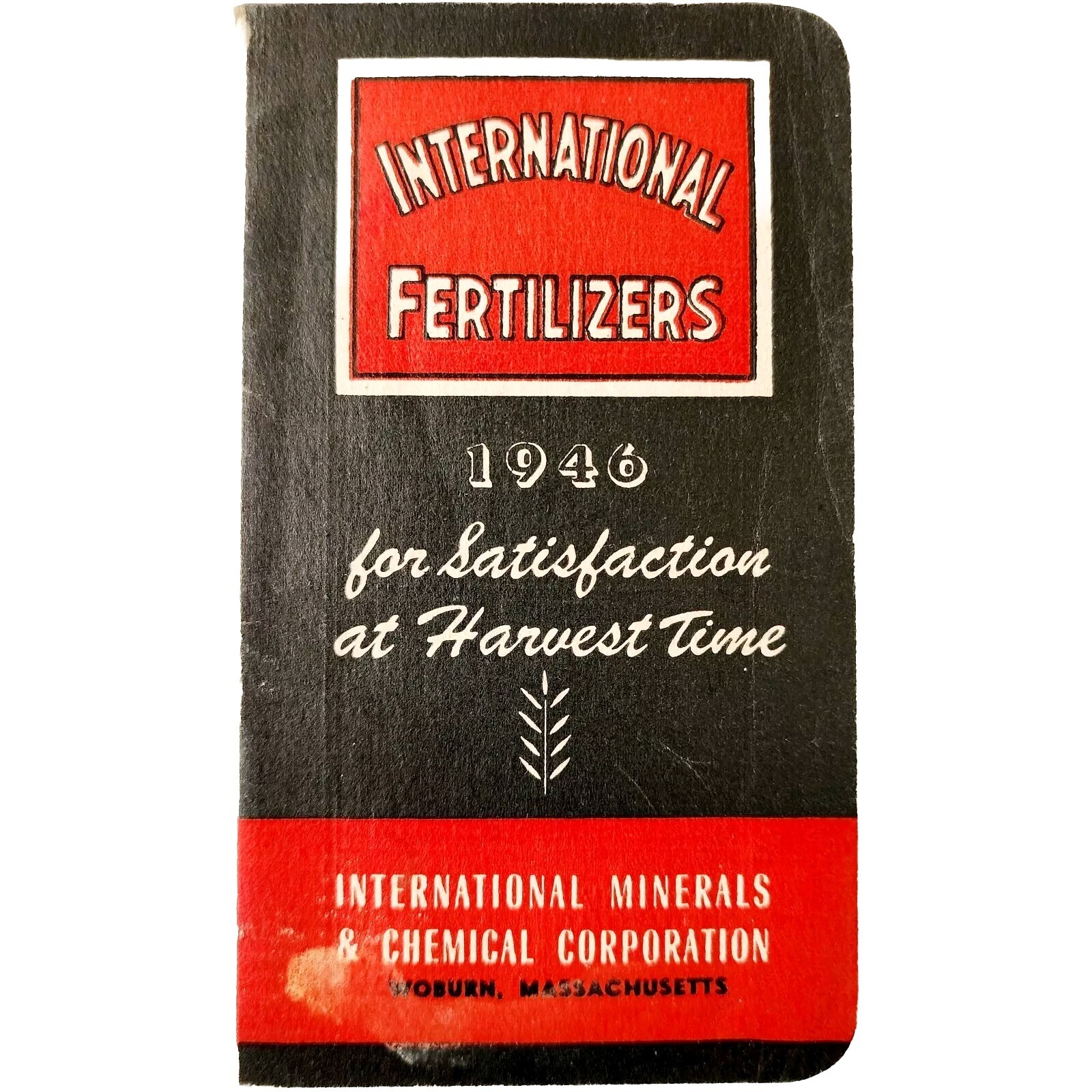 1946 International Fertilizer Memo Book With Calendar Notepad Booklet Mass E85F