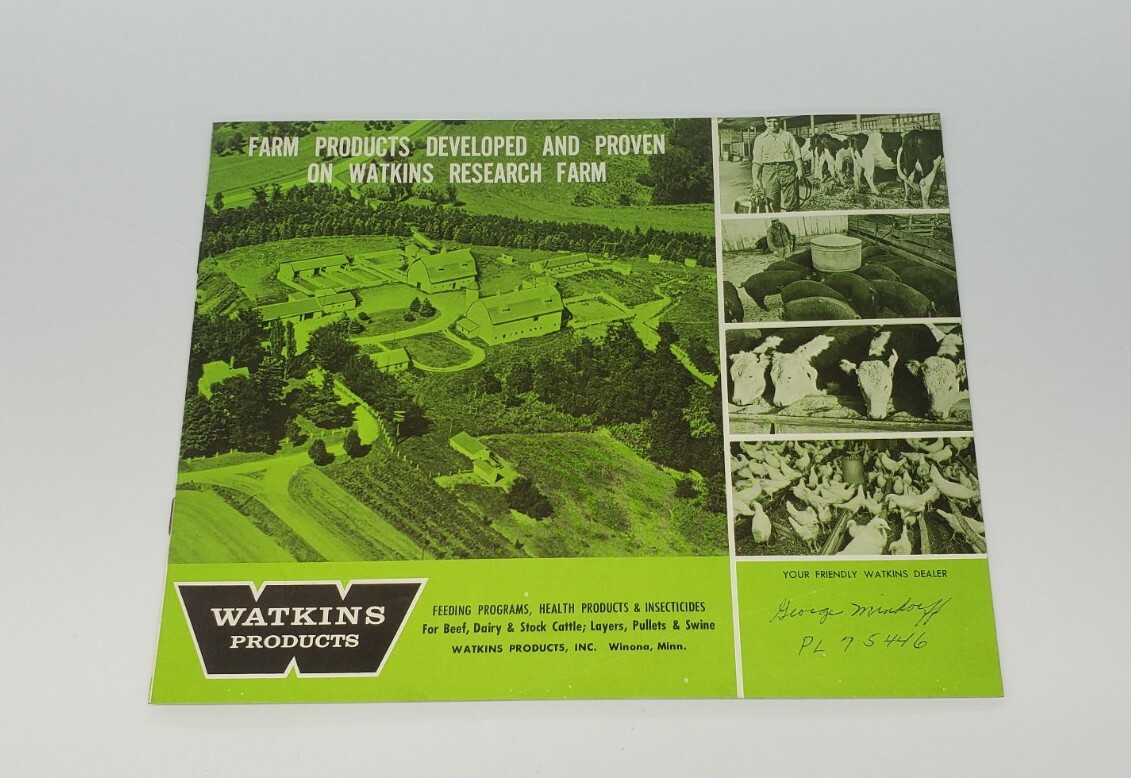 1960s Watkins Products Vintage Brochure -Farm Animal Health – Winona Minnesota