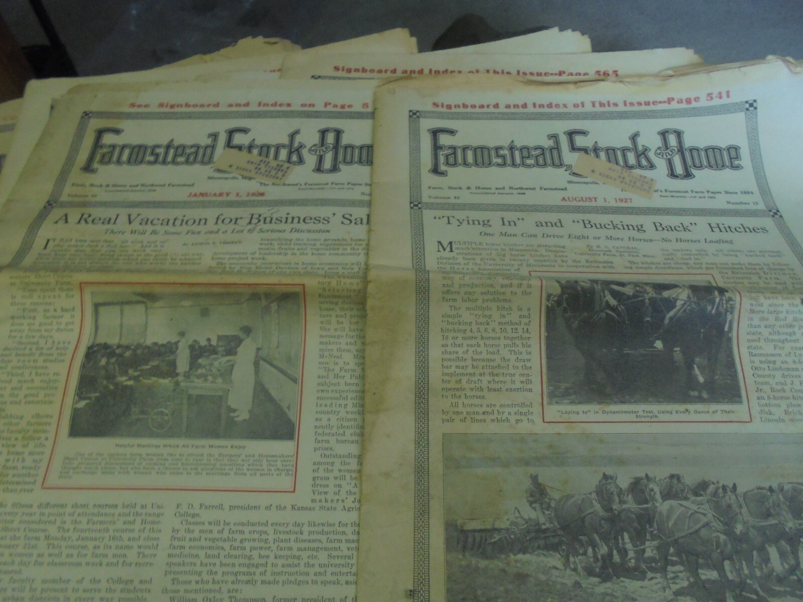Vintage Lot of Six 6 Farmstead, Stock and Home Magazines 1927 and 1928