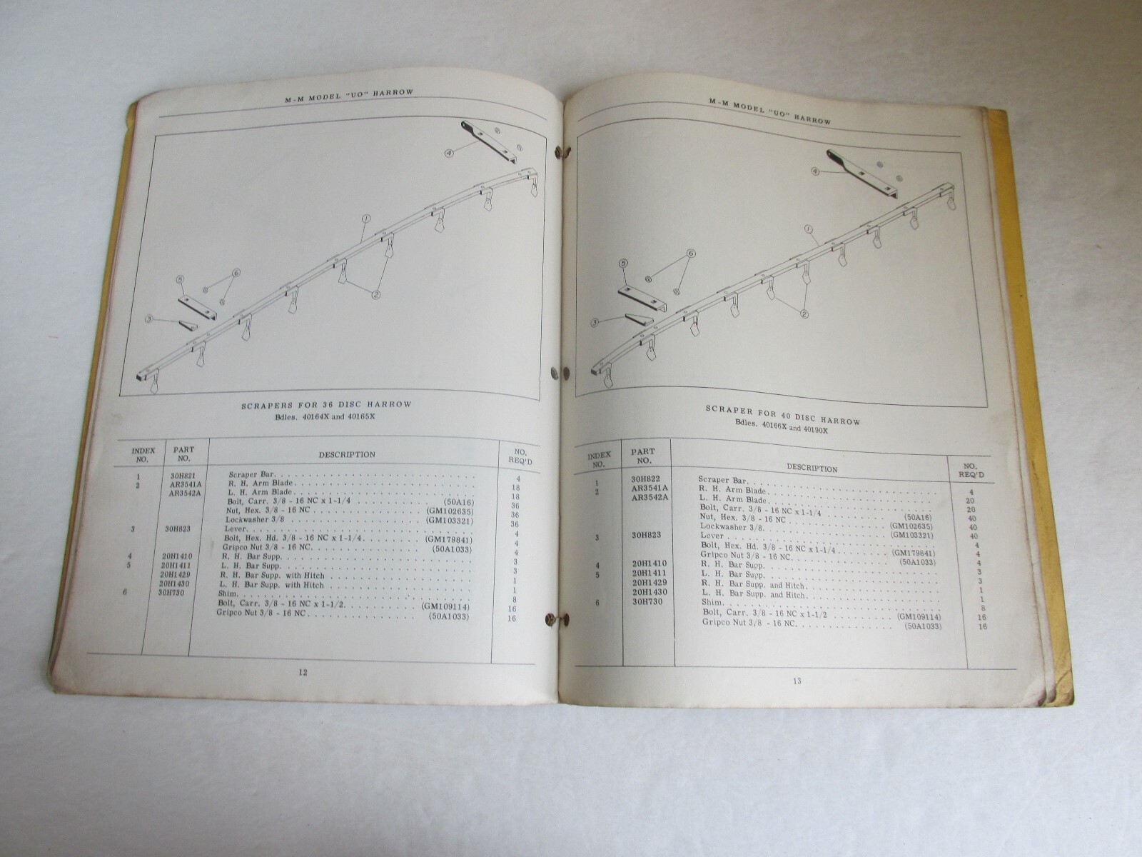 MBF90 Farm Manual Minneapolis Moline MM Repair Catalog Model UO Harrow R243