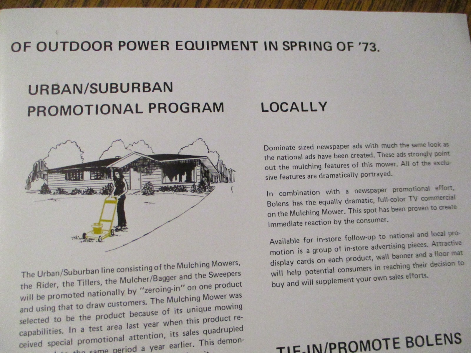 Bolens Lawn Garden Tractor & Attachments & Mowers Dealer Advertising Sales Guide