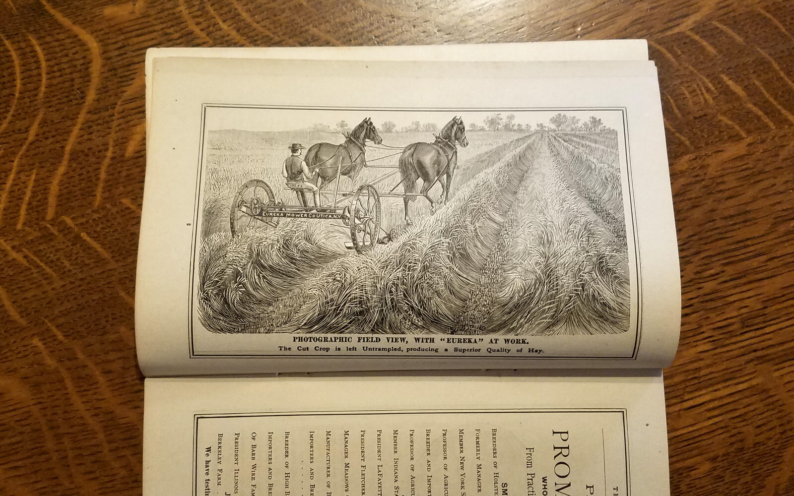 1889 Eureka Mower Farm Harvesting Cultivator Catalog Brochure Horse Tractor