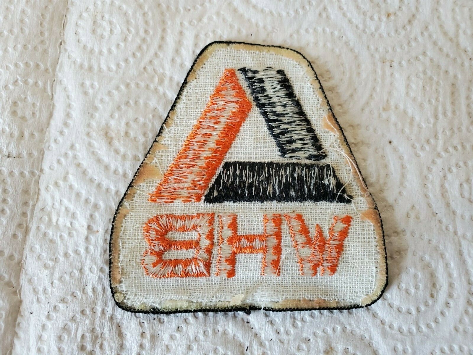 2-3/4&Prime; x 3&Prime; cloth patch WHB farm tractor machinery orange & black logo