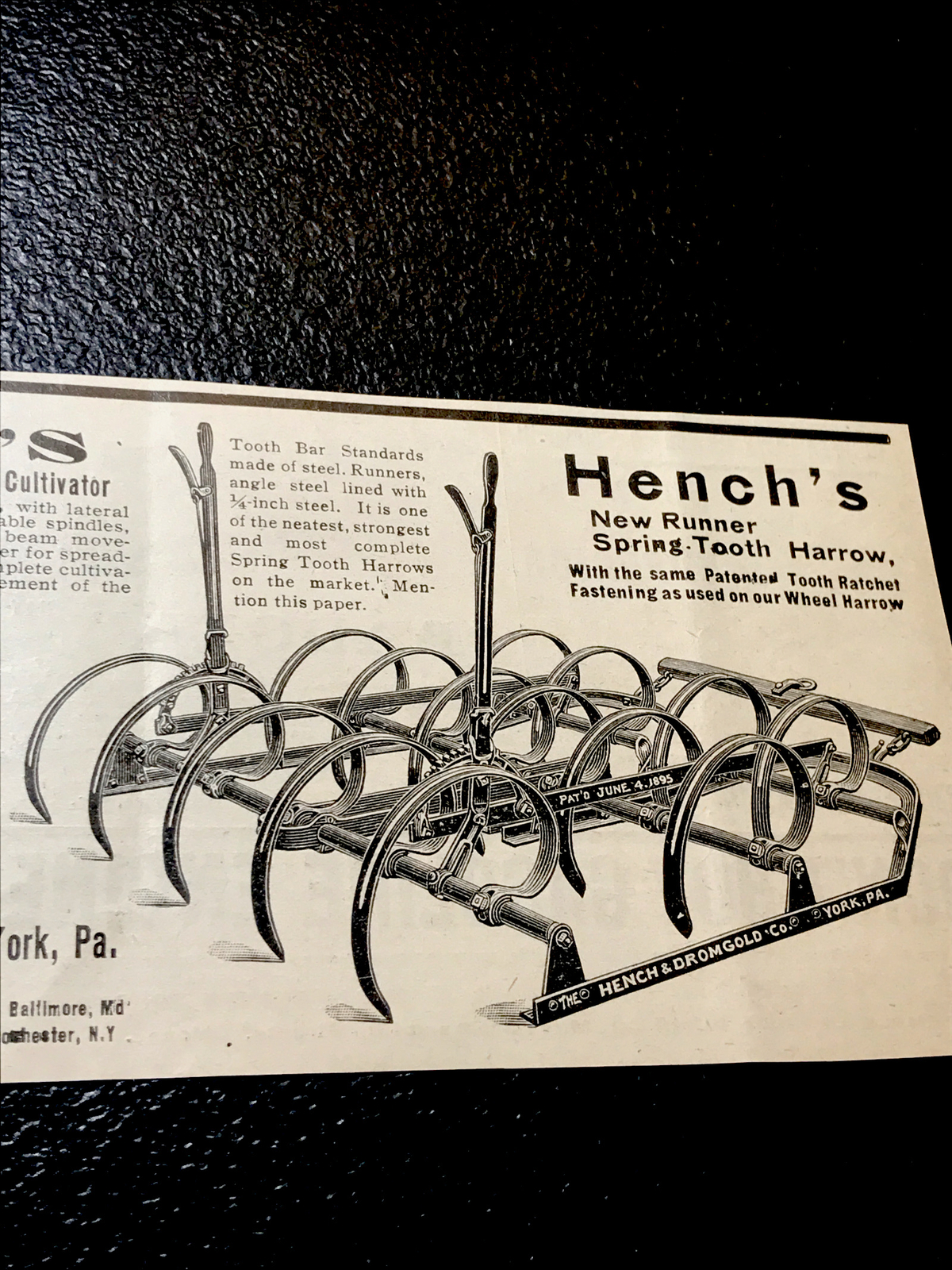 1907 Hench & Dromgold Farm Advertising – York – Pennsylvania