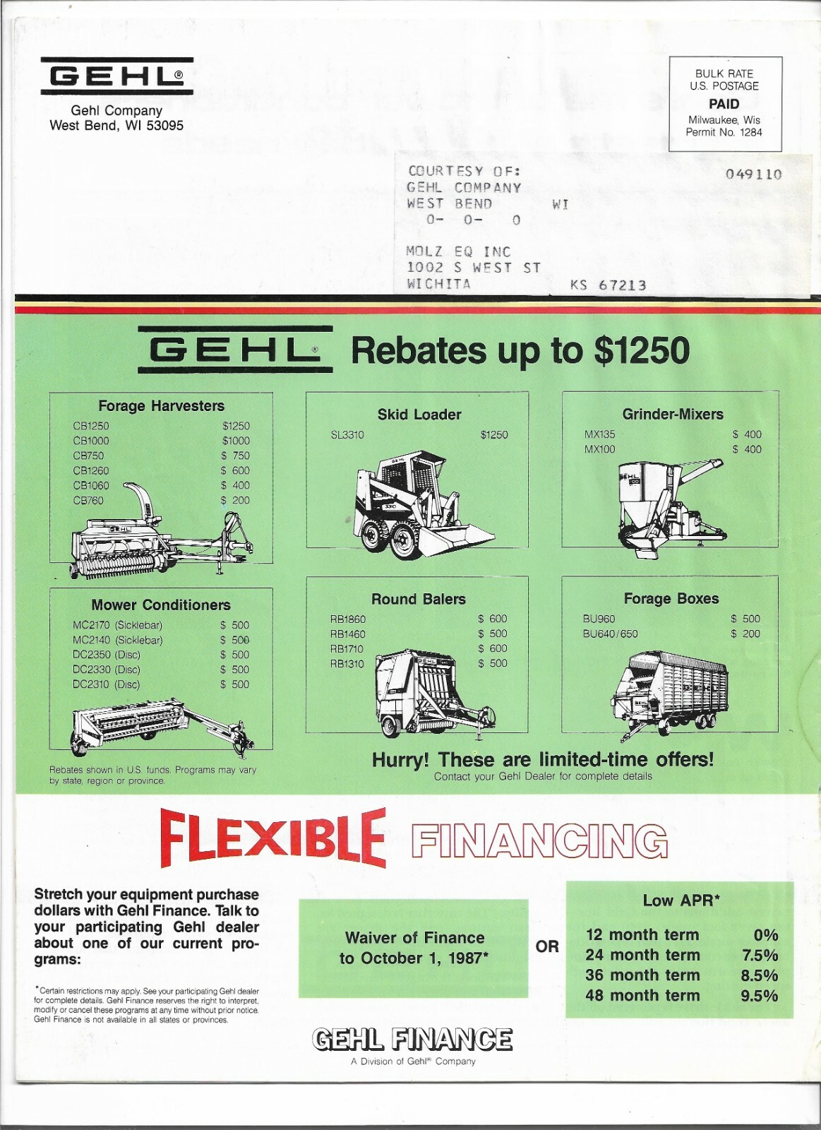 Original OEM Gehl Good Ideas Volume 3 Number 2 Magazine Brochure Book Pamphlet