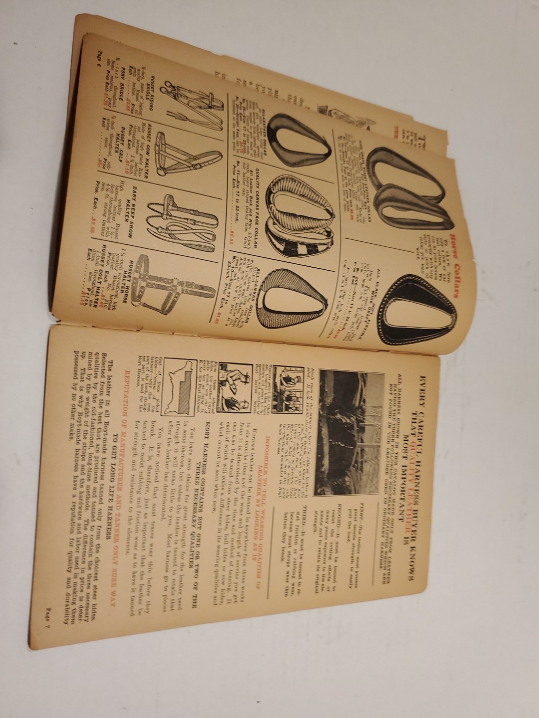 Vintage agriculture advertising TRIPLE-DUTY HARNESS catalogue.