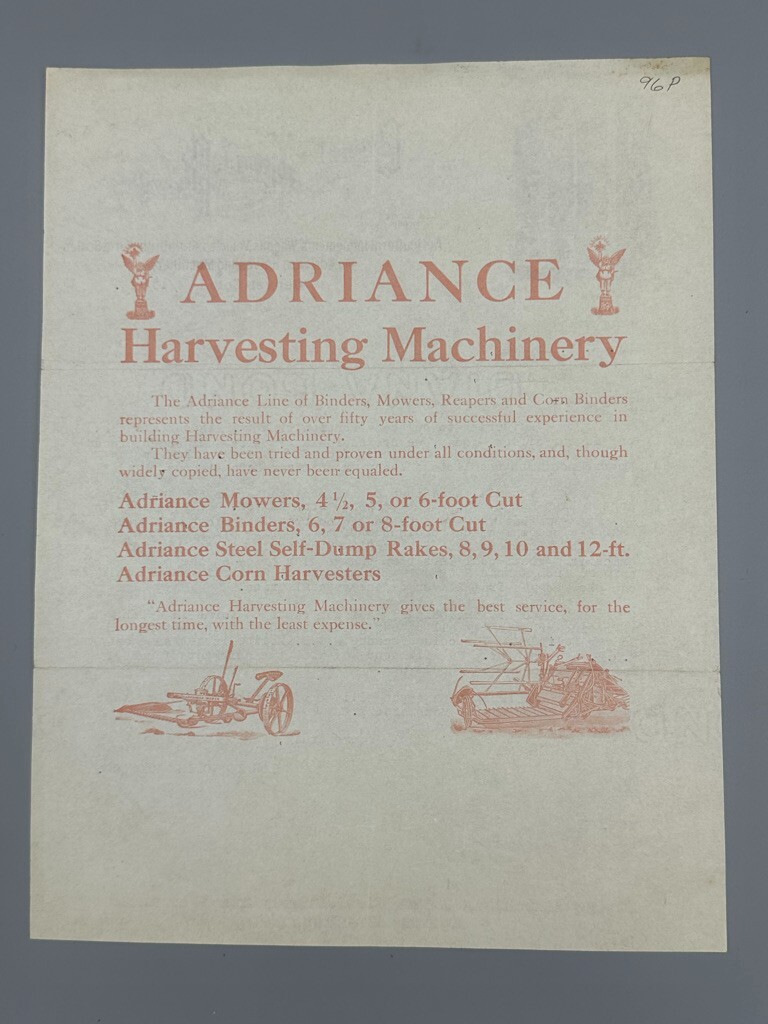 1915 COLORADO MOLINE PLOW Co FARM Advertising ADRIANCE HARVESTING MACHINE Letter