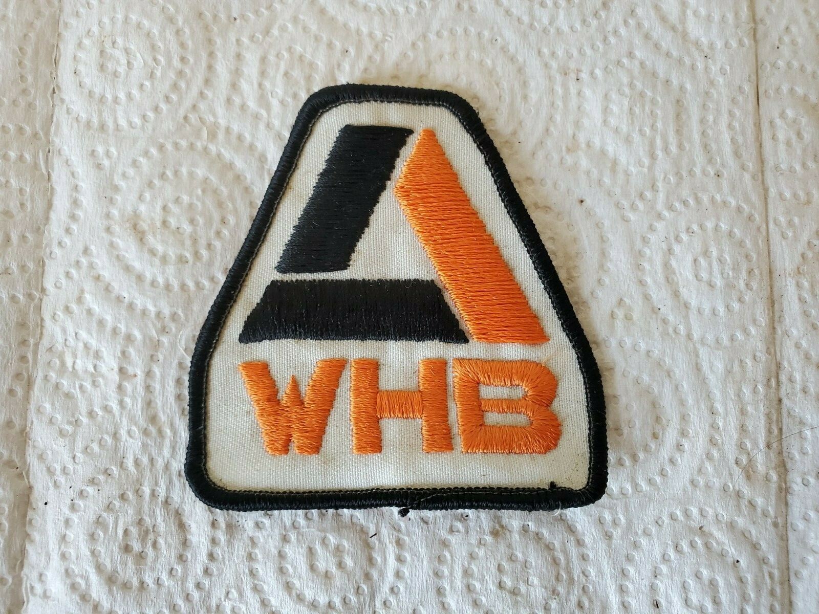 2-3/4&Prime; x 3&Prime; cloth patch WHB farm tractor machinery orange & black logo
