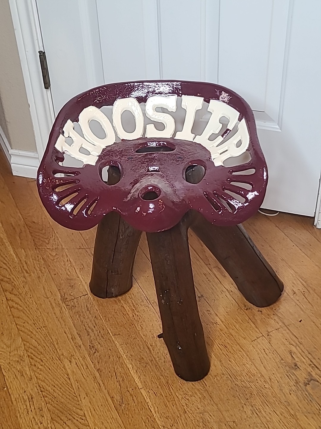HOOSIER Cast Iron Tractor Seat Custom Made STOOL One Of A Kind IU Colors