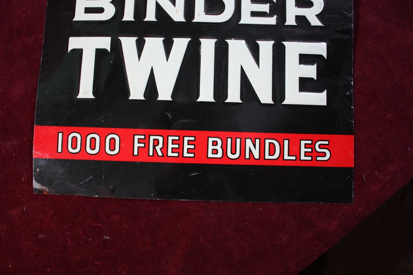 ** VINTAGE WE SELL KO KNOCK-OUT BINDER TWINE TIN SIGN AG DEALER ADVERTISING **