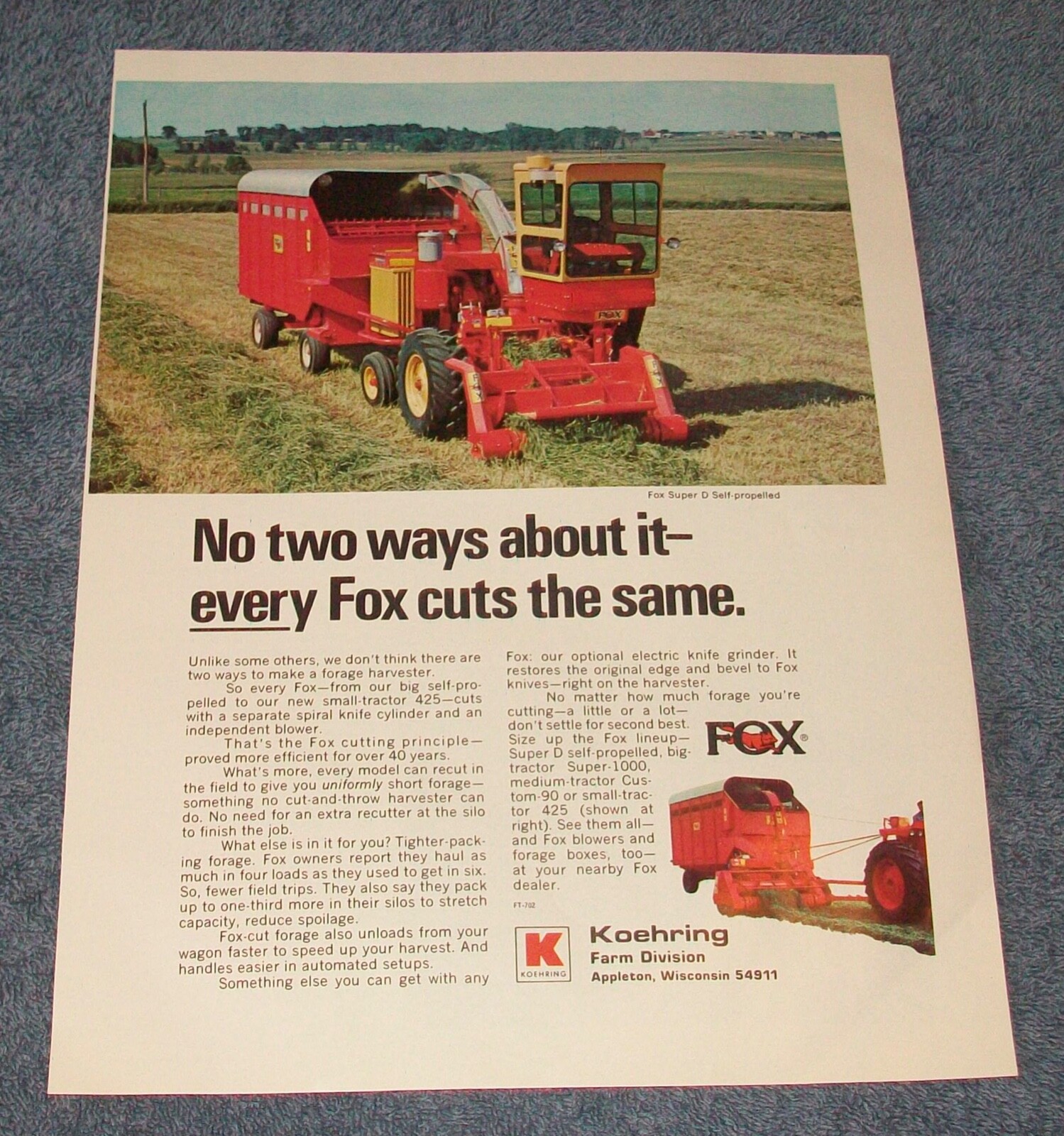 1970 Koehring Fox Super D Vintage Color Farming Ad « No Two Ways About It… »