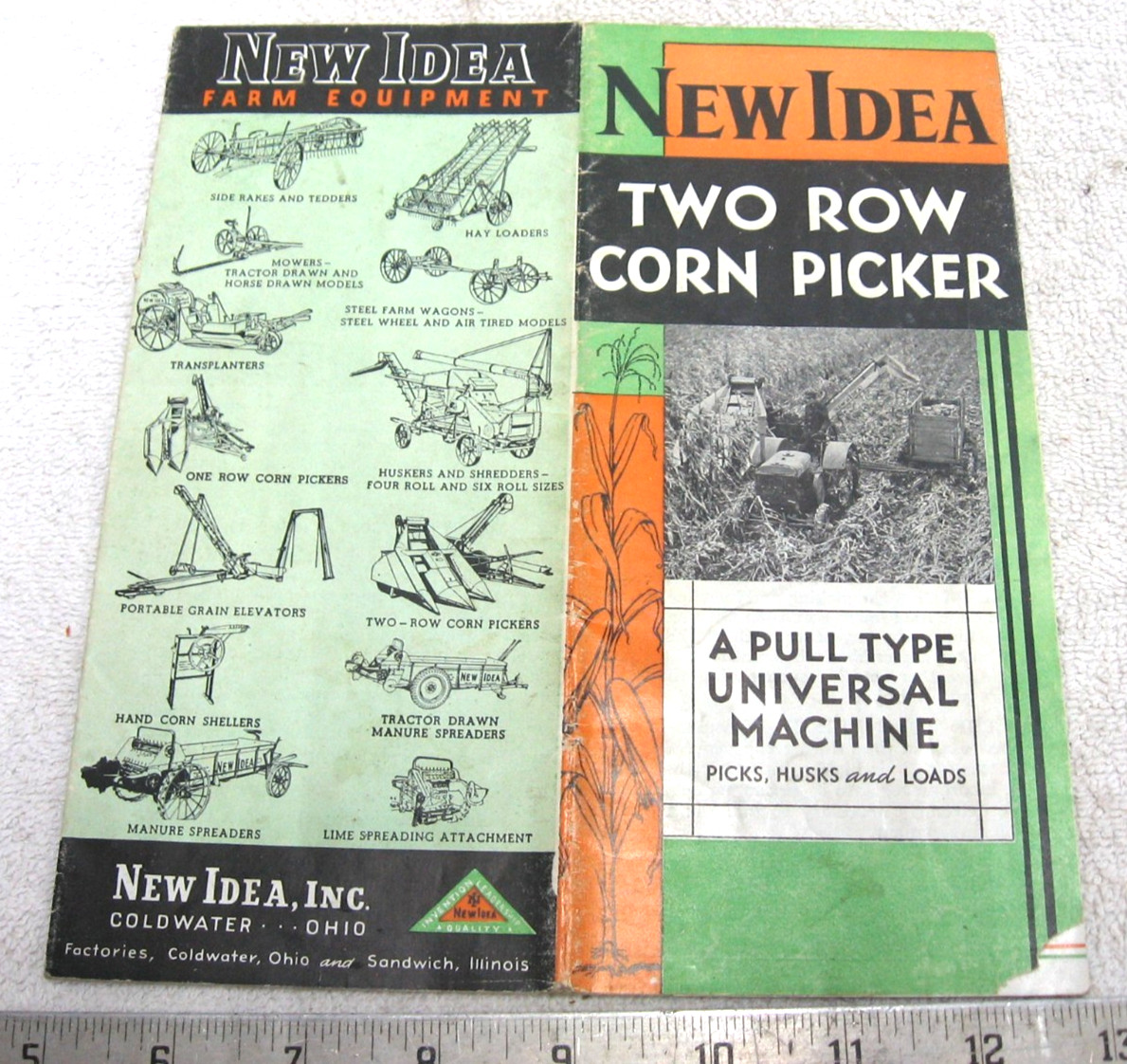 VINTAGE 1940 NEW IDEA 2 ROW PICKER EQUIPMENT BROCHURE CATALOG ORIGINAL