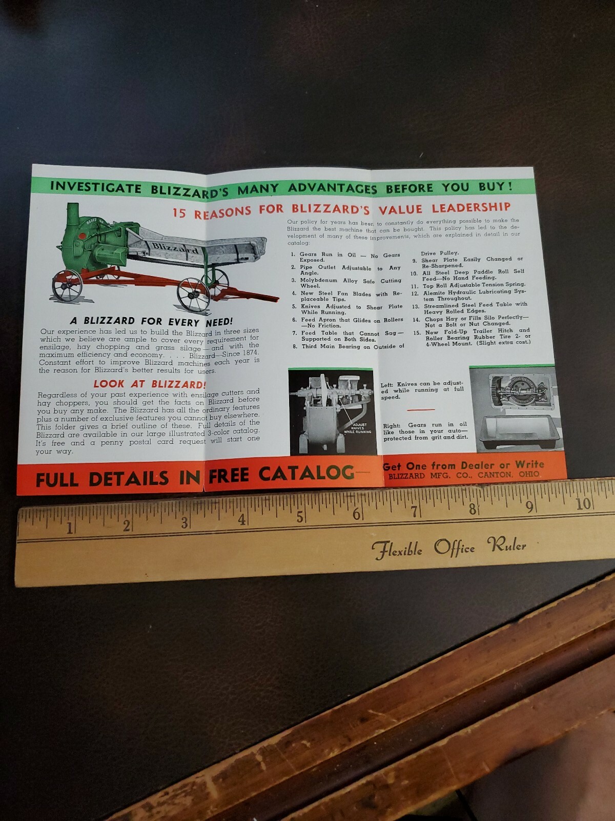 Vintage 1920s Blizzard Hay Chopper Cutter Farm Brochure Canton Ohio
