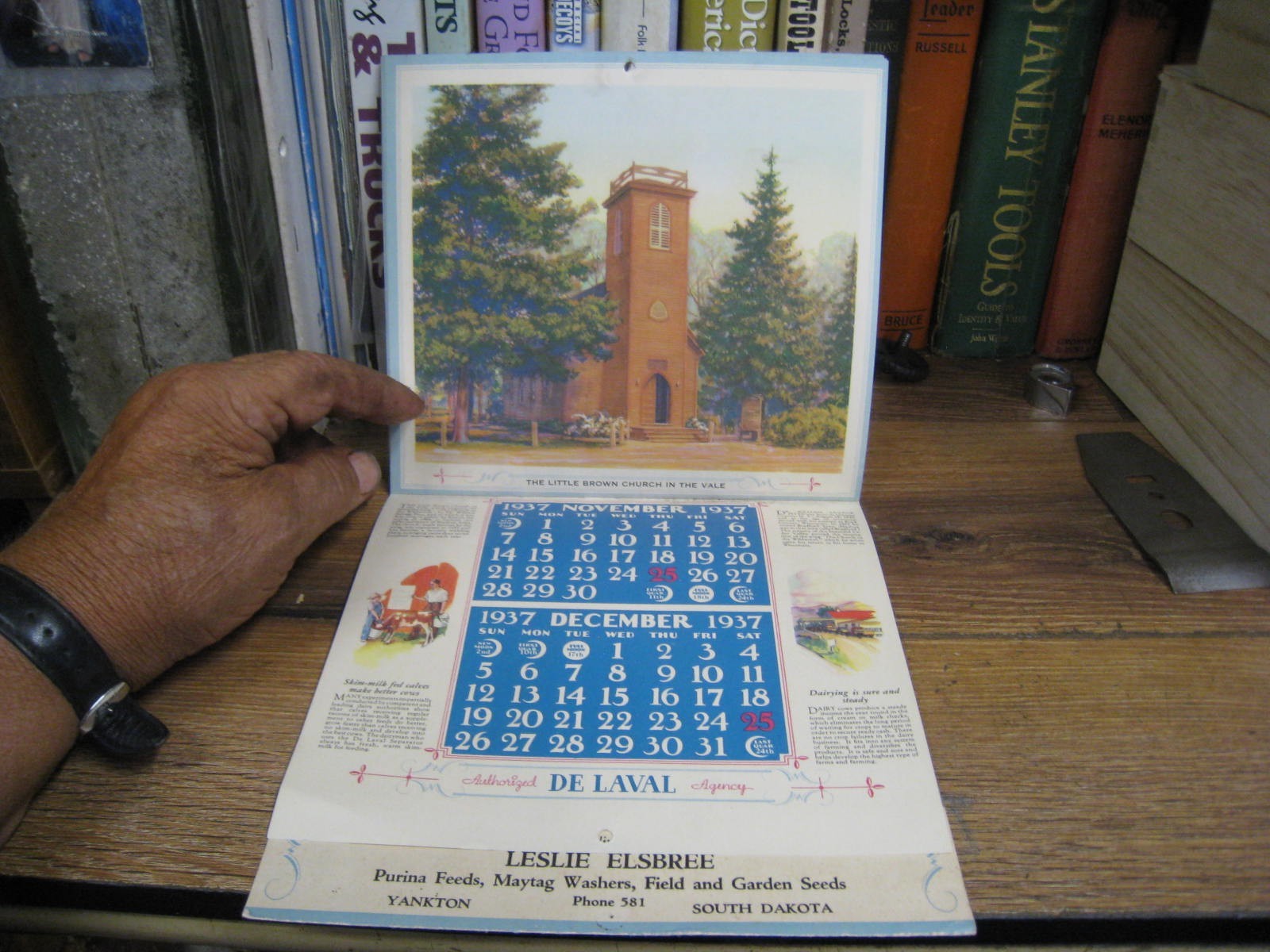 1937 De Laval Cream Separators Graphic WALL Calendar L ELSBREE YANKTON S D