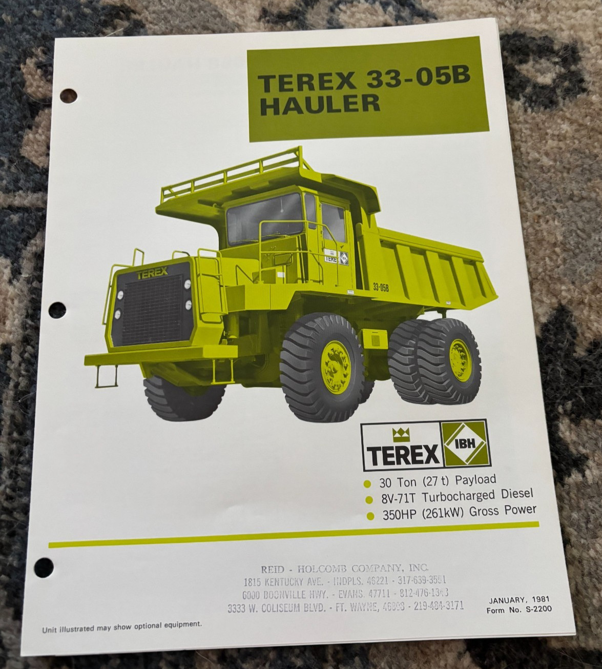 Terex 33-05B Rock Mining Truck Hauler Brochure DCPA25
