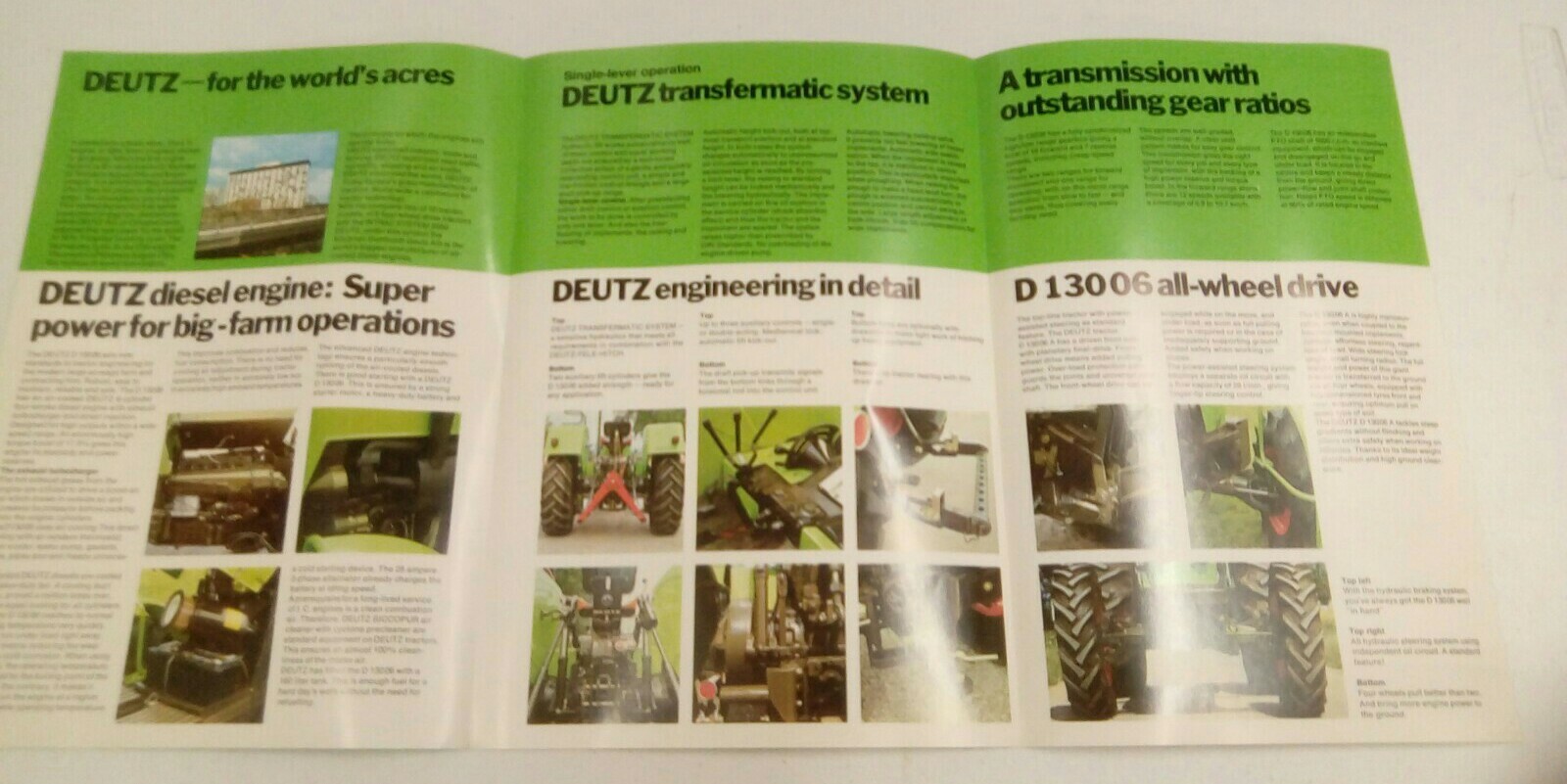 VINTAGE 1975 DEUTZ D13006 DIESEL TRACTOR CATALOG SALES BROCHURE BRAUN ANN ARBOR