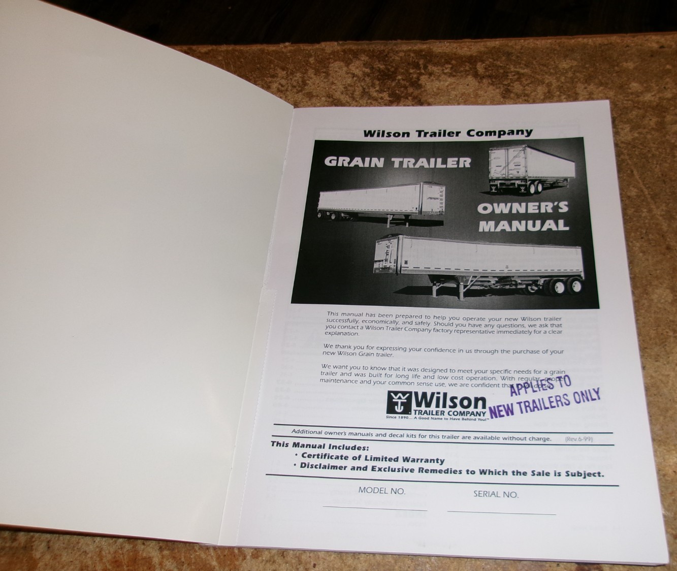 2000 wilson grain trailer operators manual nice used