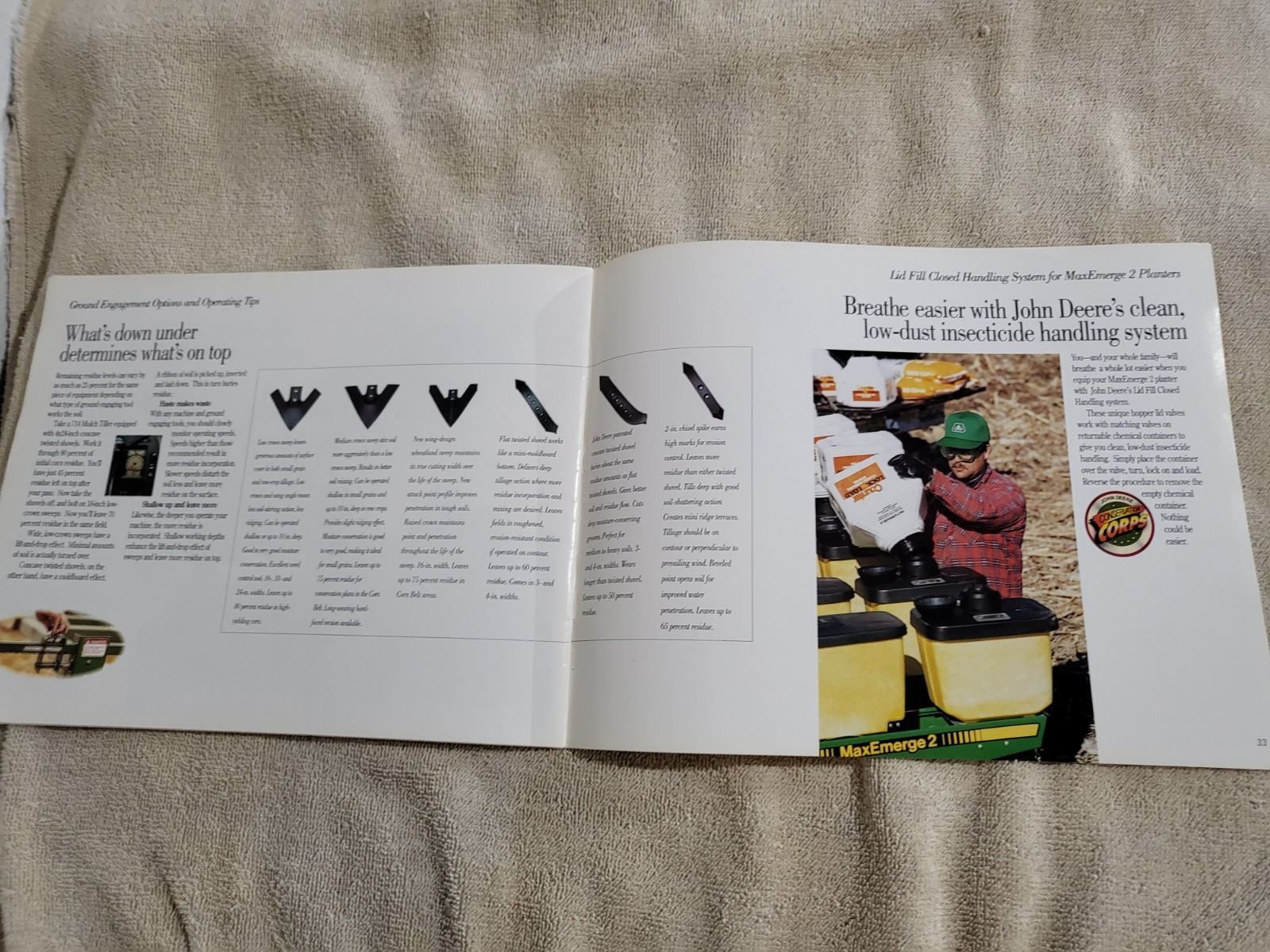 1992 Vtg John Deere Ag BROCHURE Farming NO TILL Drill Rotary Hoe Disc MaxEmerge2