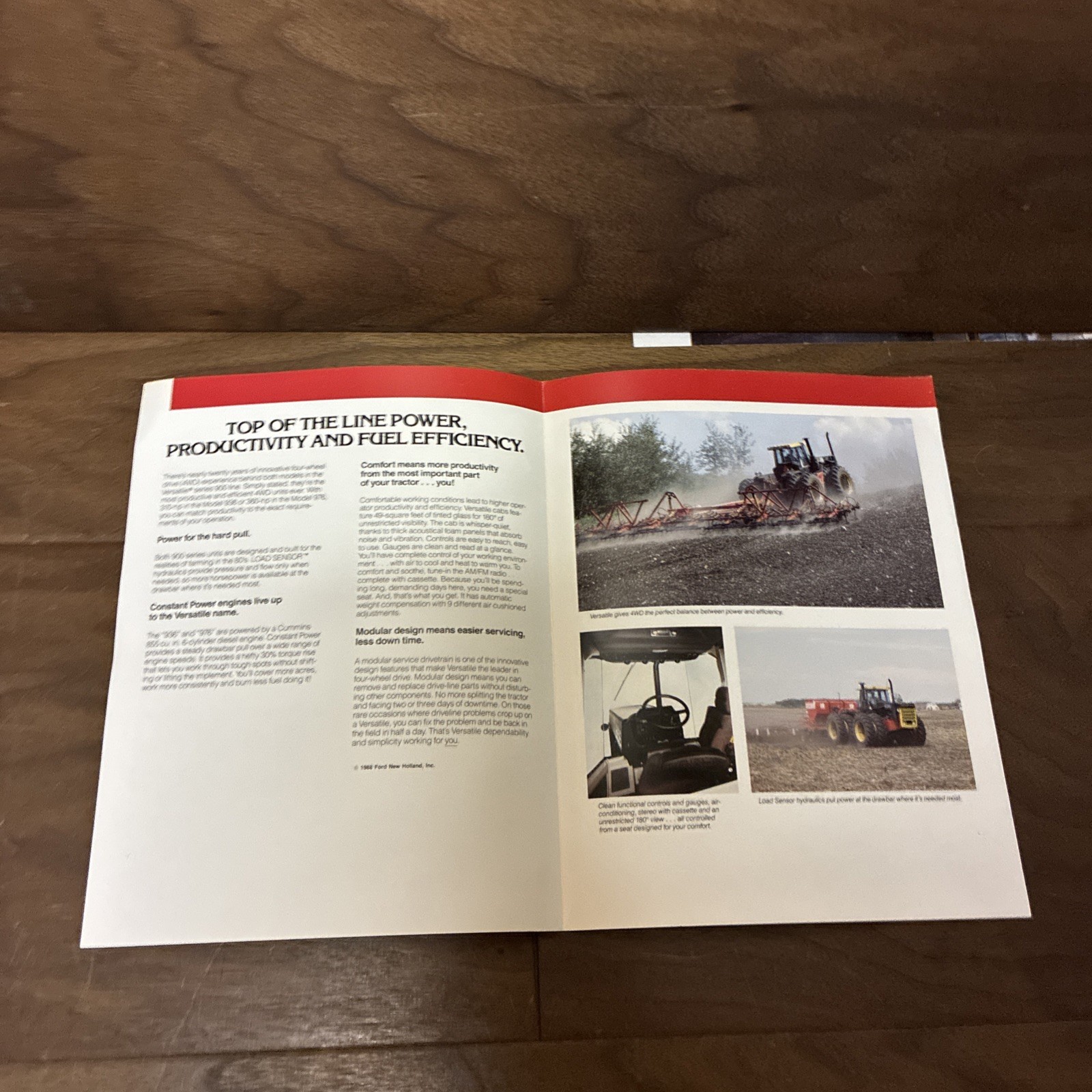 1987 versatile 936 + 976 4wd tractors 2 page brochure in good shape used