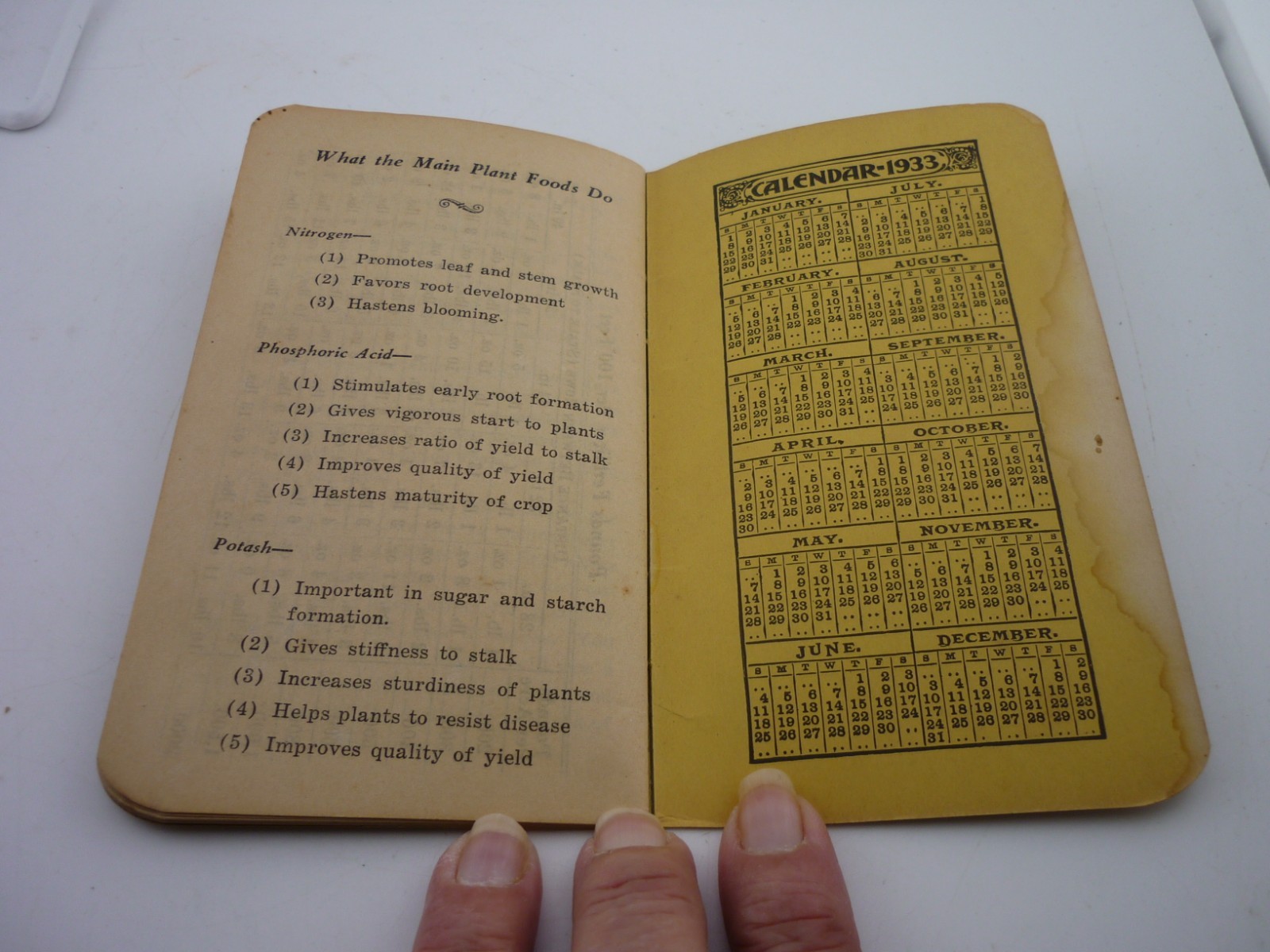 1932 F.S. Royster Guano Co Pocket Calendar Memorandum Book Norfolk VA Farm Adv
