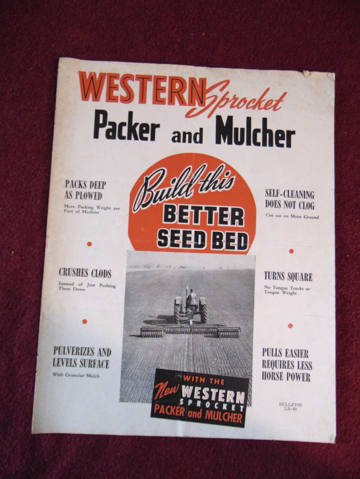 Vintage Western Sprocket Packer Mulcher Sales Flyer Phamphet Brochure Racine WI