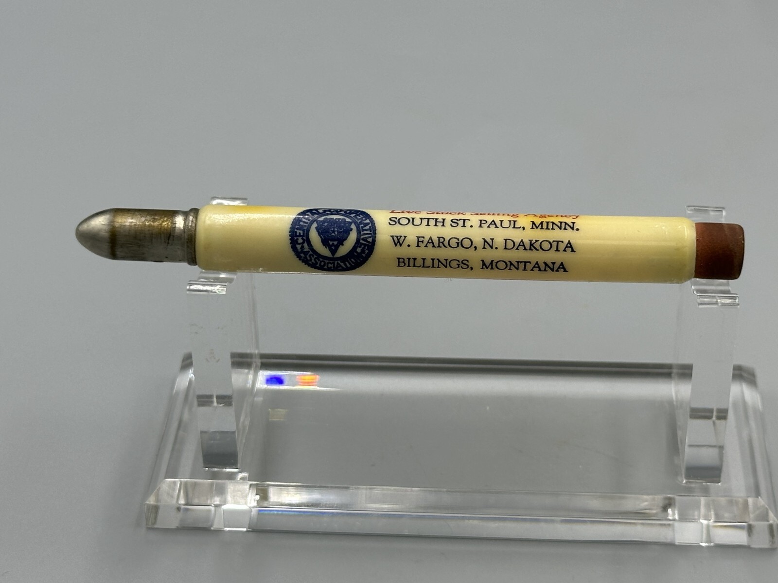 Vintage LIVE STOCK Selling BULLET PENCIL Farm Advertising ST PAUL Fargo BILLINGS
