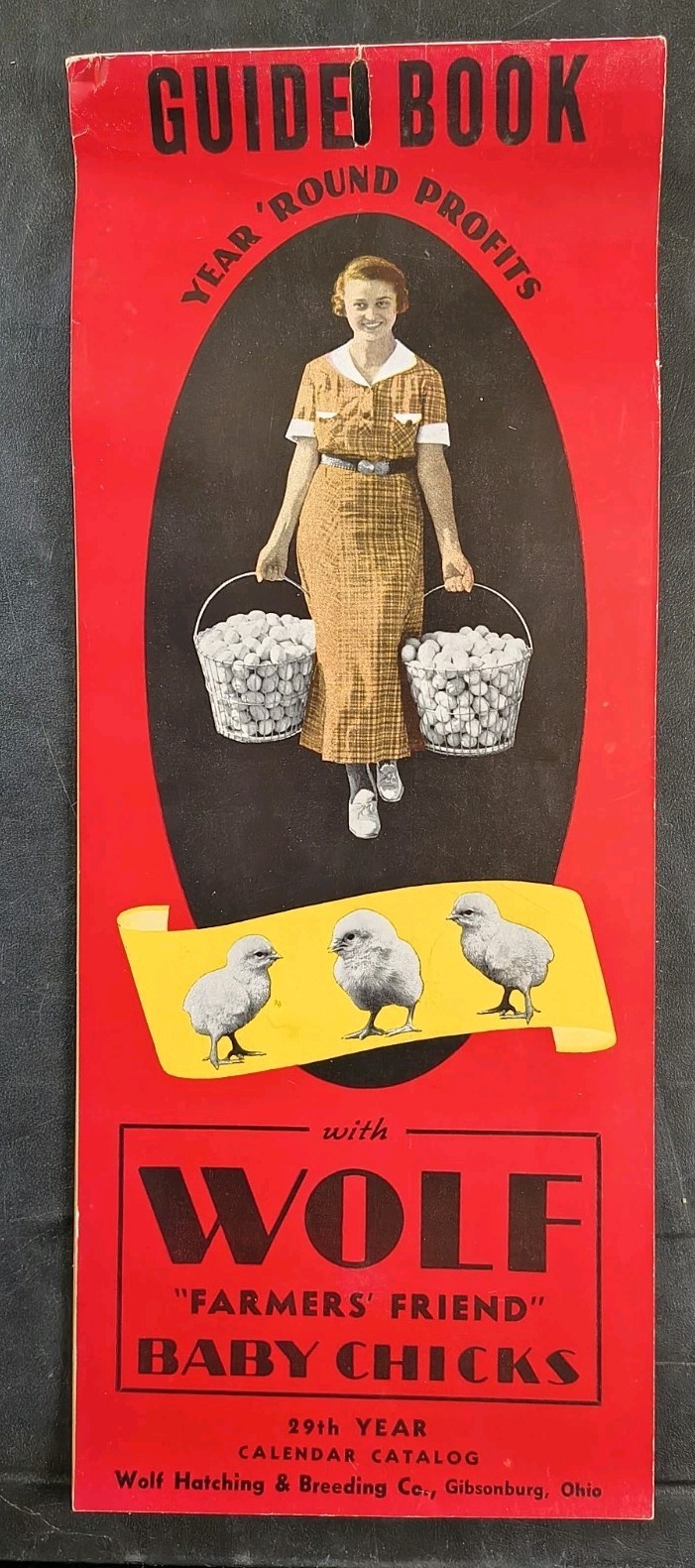 1939 Wolf Baby Chicks Catalog Calendar Sale Brochure Chicken Farming Advertising