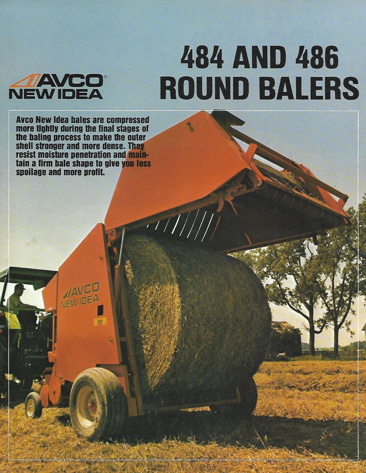 Farm Equipment Brochure – Avco New Idea – 484 486 – Round Balers (F9571)
