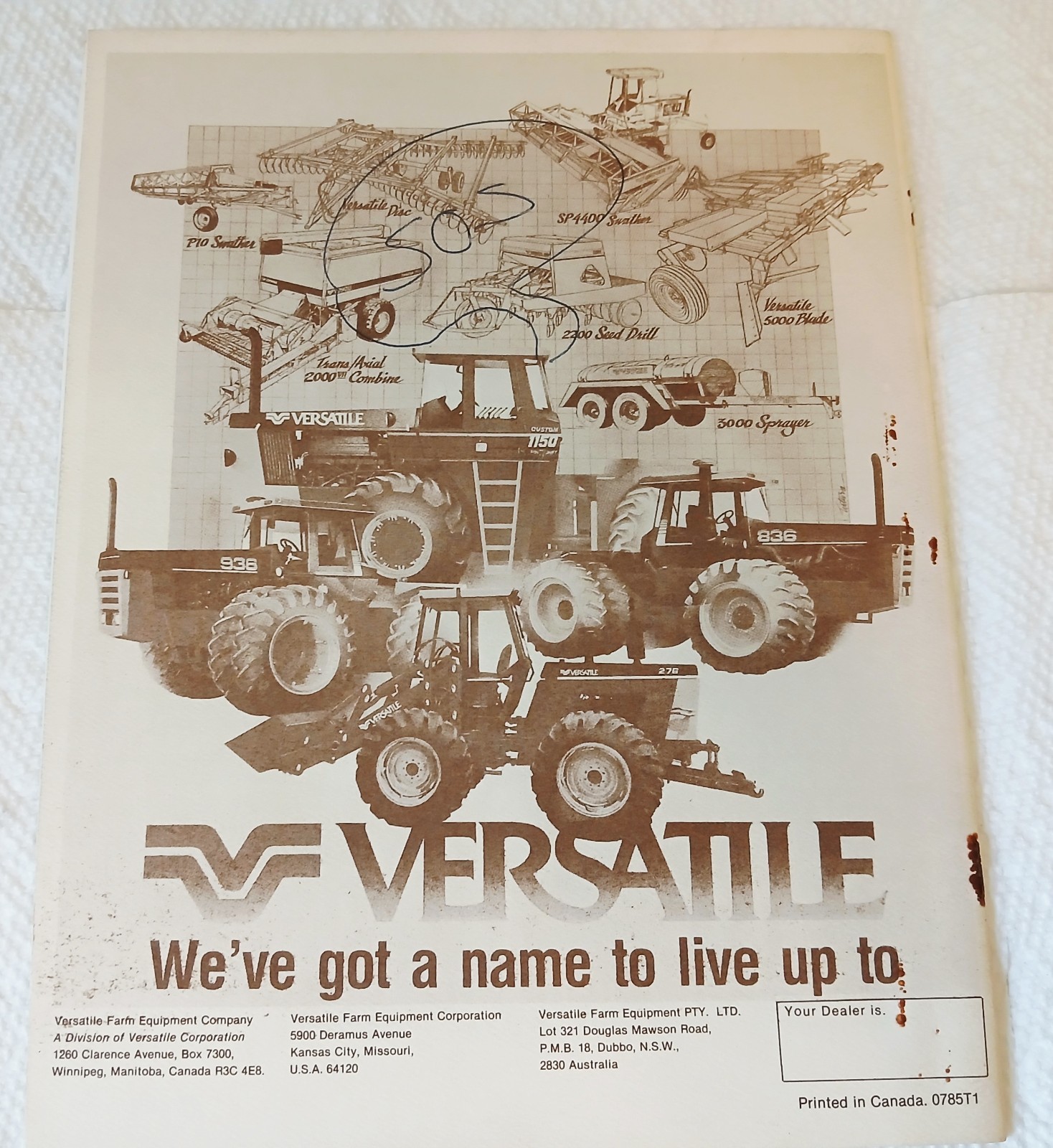 Versatile 200 Series Tractor Introductory Brocure Sales Literature
