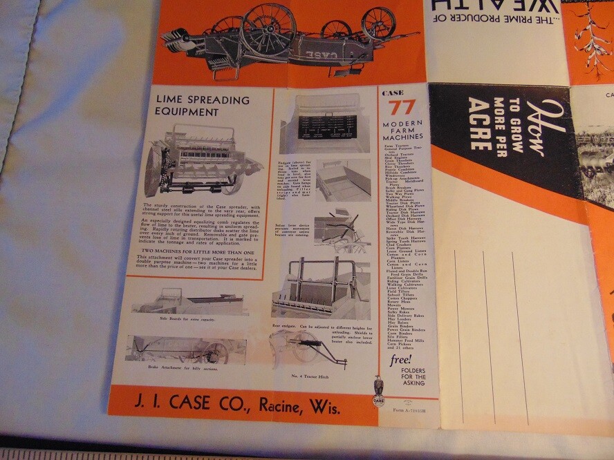1935 Sales Brochure Case Manure Spreader Horse Drawn Build Soil Fertility Farm