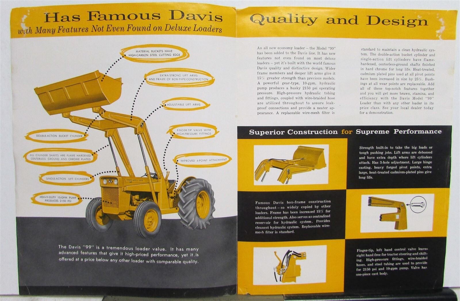1999 Massey Ferguson Davis 99 Loader High Quality Low Cost Construction Folder