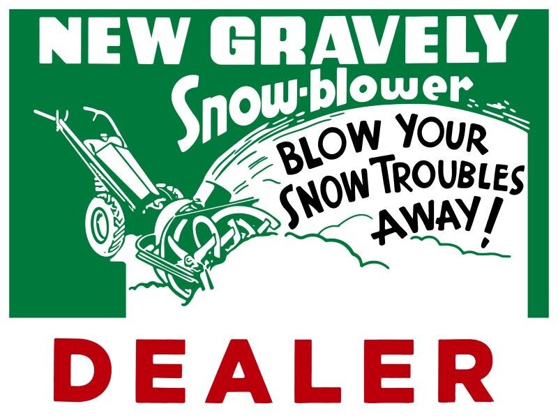 Gravely Snow Blower Dealer New Metal Sign: 9×12&Prime; Free Shipping